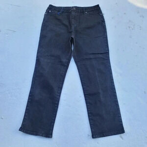 Bandolino Blu Mandie Jeans Womens Short Petite 14S Black Skinny Mid Rise Pants
